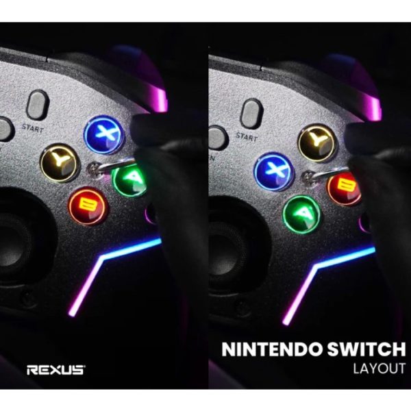 Rexus Daxa Dyron AX9 Gamepad Wireless Gaming Controller – Hot-Swappable ...
