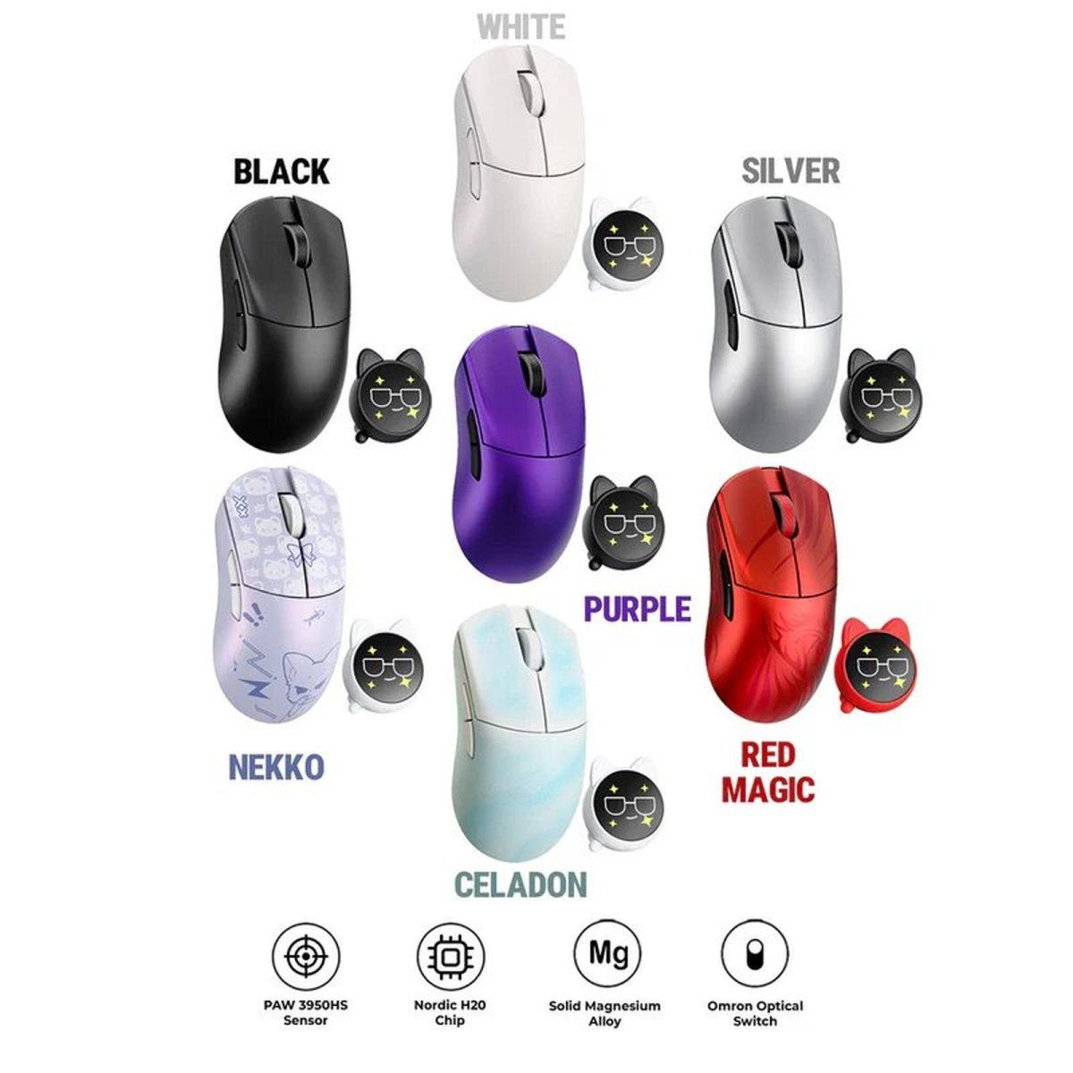 WLMouse Huan 8k Super Light Magnesium Wireless ambidextrous PAW3950HS ...